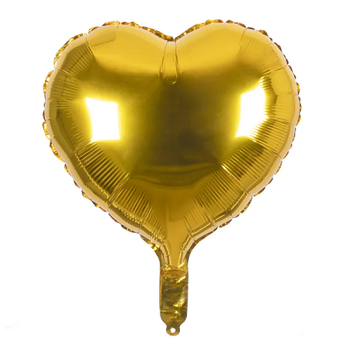 Sydän Kulta 40 x 45 cm | Foliopallo heliumtäytettävä