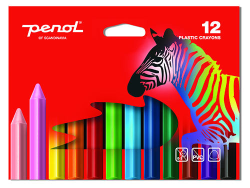 Penol Plastic Crayons 12 kpl vahaliidut