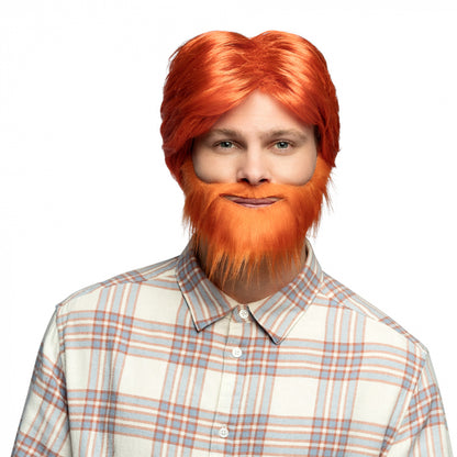 Wig Dude orange with beard -miesten koko