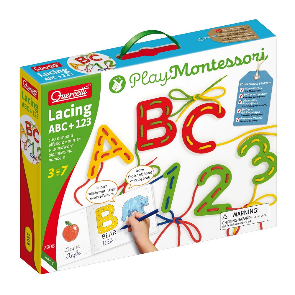 Quercetti Play Montessori lacing ABC Askarteluaakkoset Lelukauppa Oulu Ideapark